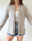 The Grey Speckled Cardigan (M)