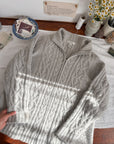 The Earl Grey Zip Up Cable Knit (XL)