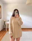 The Wide Ribbed Beige Sweater (L)