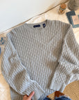 The Grey Cable Knit Sweater (XL)