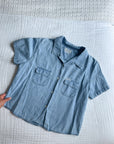 The Light Wash Short Sleeve Button Up (L)