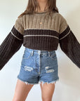 The Two Toned Brown Sweater (L)