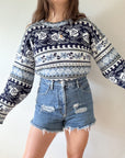 The Blue Toned Granny Sweater (L)