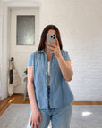 The Chambray Short Sleeve Button Up (M)
