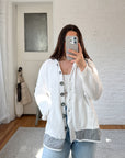 The Hooded Shell Button Cardigan (L)