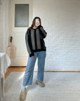 The Black & Brown Zig Zag Sweater (M)