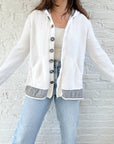 The Hooded Shell Button Cardigan (L)