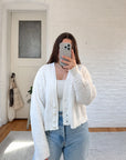 The White Crochet Cropped Cardigan (M)