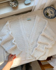 The White Crochet Cropped Cardigan (M)