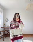 The Yule Log Red Fair Isle Sweater (L)
