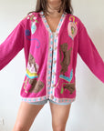 The Cat Birdhouse Cardigan (L)