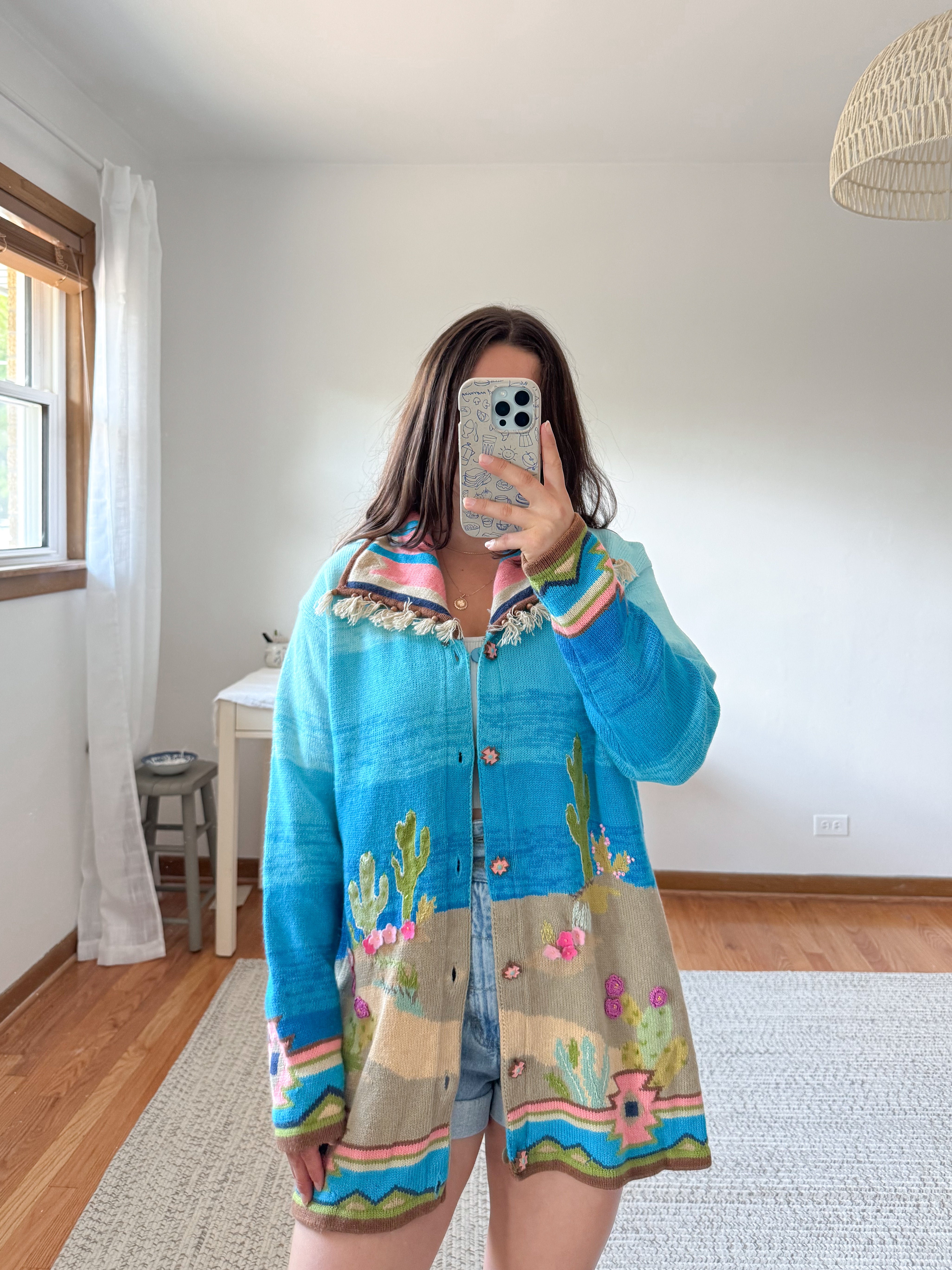 The Southwest Cacti Cardigan (L)