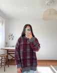 The Red Plaid Rustic Sweater (XL)
