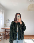 The Dark Moss Velvet Cardigan (M)