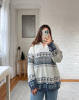 The Frosty Fair Isle Quarter Zip (L)