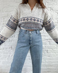 The Frosty Fair Isle Quarter Zip (L)