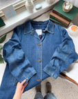 The Dark Wash Lined Denim Coat (L)