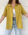 The Chartreuse Flax Button Up (L)