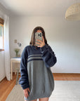 The Navy & Grey Stripe Sweater (XLT)