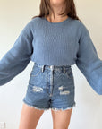 The Steel Blue Checkered Sweater (XL)