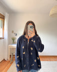The Navy Leaf Cardigan (XL)