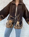 The Dog & Grass Fuzzy Zip Up (L)