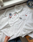 The Embroidered Cottage Button Up (L)