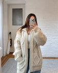 The Cozy Camper Zipper Cardigan (L)