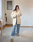 The Cozy Camper Zipper Cardigan (L)