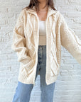 The Cozy Camper Zipper Cardigan (L)