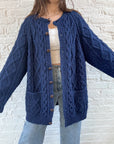 The Navy Finch Fisherman Cardigan (XL)
