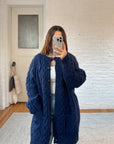 The Navy Finch Fisherman Cardigan (XL)