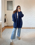 The Navy Finch Fisherman Cardigan (XL)