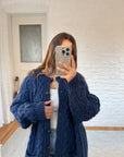 The Navy Finch Fisherman Cardigan (XL)