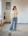 The Flat Button Yule Log Cardigan (S)