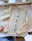 The Flat Button Yule Log Cardigan (S)