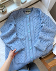The Icy Blue Irish Knit Cardigan (L)