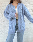 The Icy Blue Irish Knit Cardigan (L)