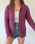 The Plum Zip Up Cardigan (M)