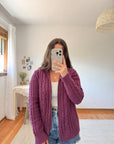 The Plum Zip Up Cardigan (M)