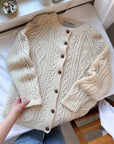 The Classic Cream Fisherman Cardigan (S)