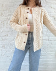 The Classic Cream Fisherman Cardigan (S)