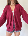 The Cranberry Textured Cardigan (L)