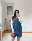 The Solstice Denim Romper (S Maternity)