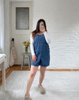 The Solstice Denim Romper (S Maternity)