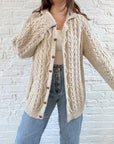 The Polar Plunge Oat Irish Cardigan (L)