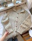 The Polar Plunge Oat Irish Cardigan (L)