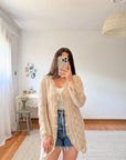 The Crochet Latte Cardigan (M)