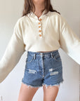 The Cream Wooden Button Henley (XL)
