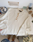 The Cream Wooden Button Henley (XL)